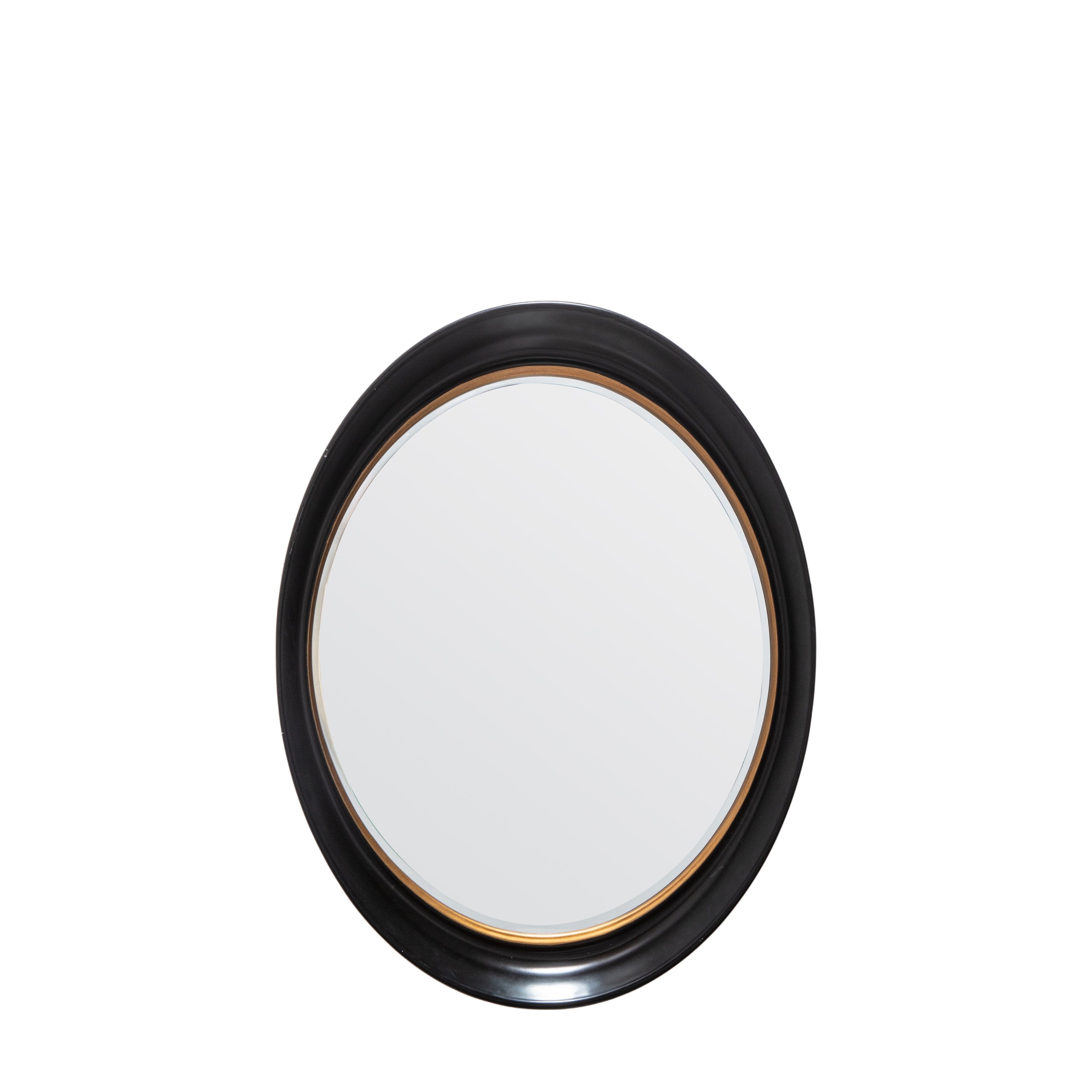 Wren Black & Gold Oval Convex Wall Mirror